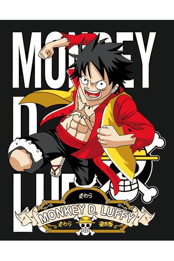 Vector Luffy One Piece minimalista bicolor rojo negro sombrero paja calavera pirata tentáculos